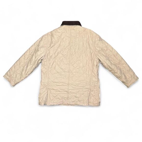 Chaps Ralph Lauren Men’s Quilted Jacket Size Large Beige Tan Corduroy Collar - Picture 5 of 7
